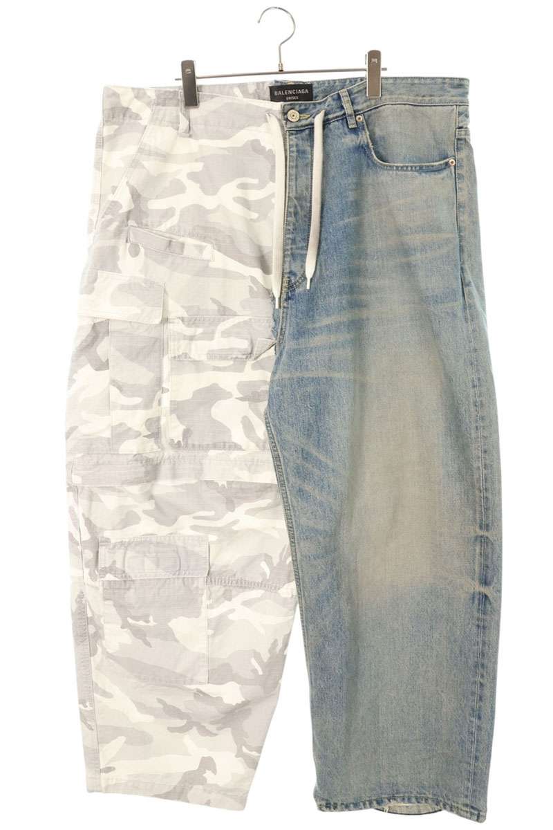 バレンシアガ BALENCIAGA　サイズ:M 24SS 786645 TQW55 ハイブリッドバギーデニムパンツ(インディゴ&times;ホワイト&times;グレー)【116062】【SB01】【メンズ】【中古】bb380#rinkan*B｜RINKAN 104,500円