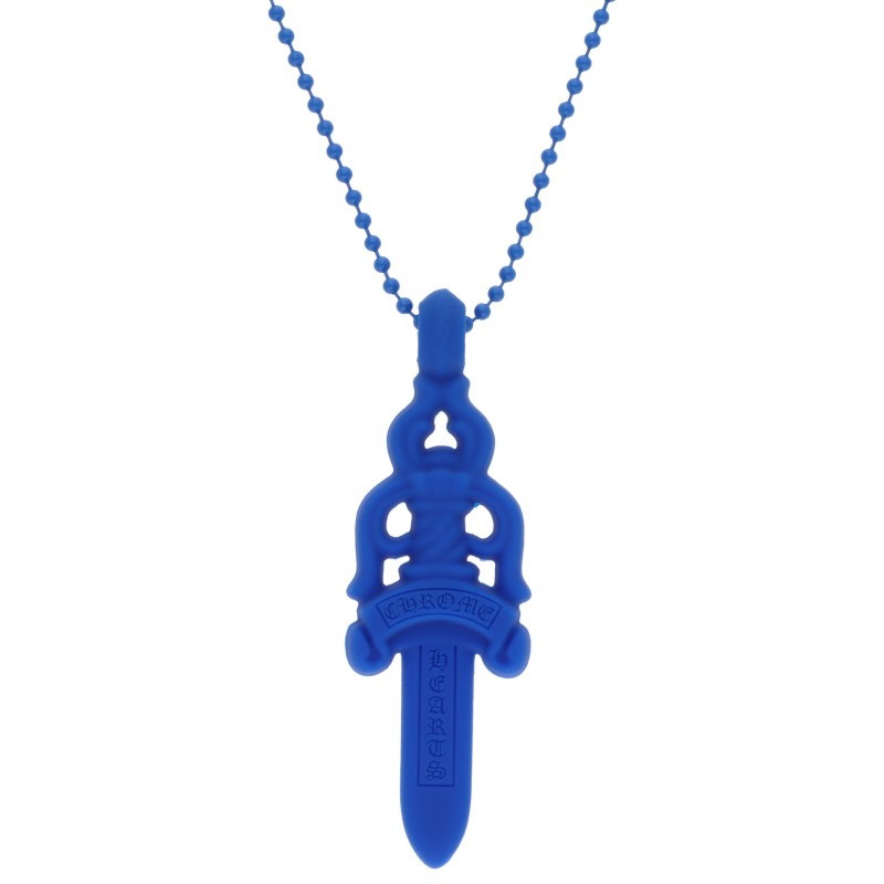 クロムハーツ Chrome Hearts　 RUBBER LARGE DAGGER ラバーラージダガー シリコンネックレス(ブルー 11.03g)【916062】【OS06】【小物】【中古】bb297#rinkan*A ｜RINKAN