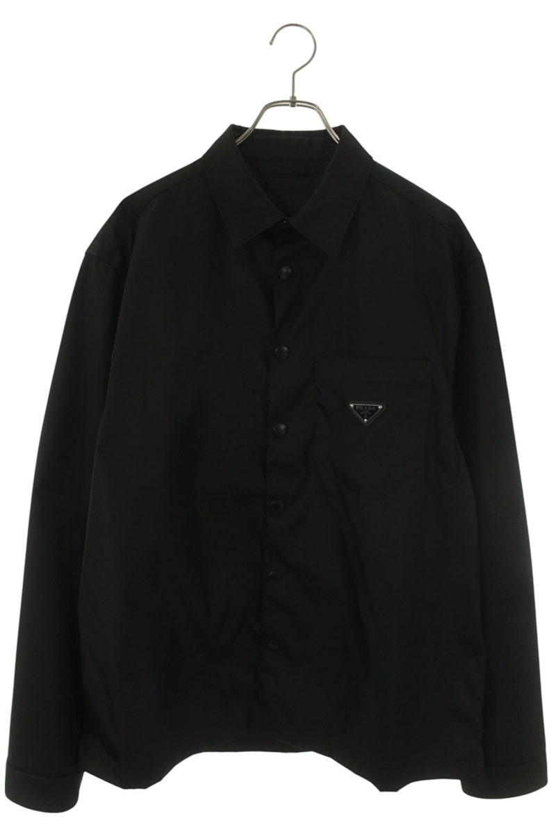 プラダ PRADA サイズ:XL SC514 S202 1WQ8 Re-Nylonトライアングルプレート長袖シャツ(ブラック)【116062】【SB01】【メンズ】【中古】bb380#rinkan*B|RINKAN