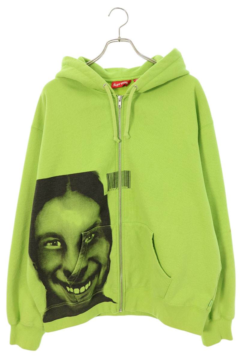 シュプリーム SUPREME　サイズ:L 25SS Aphex Twin Zip Up Hooded Sweatshirt プリントジップパーカー(グリーン)【216062】【BS55】【メンズ】【中古】bb205#rinkan*B｜RINKAN