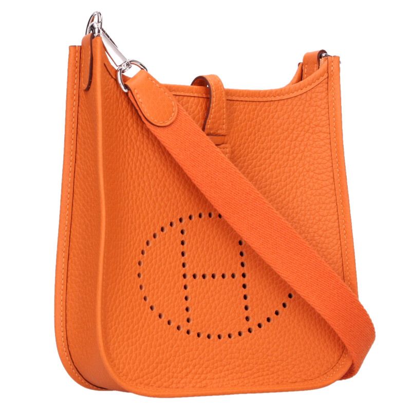 エルメス HERMES 大きさ:TPM  エブリンTPM K目じるし SV金具 トリヨンクレマンスショルダーバッグ(オレンジ色×しろがね色)【116062】【GZ14】【小物】【中古】bb389#rinkan*S