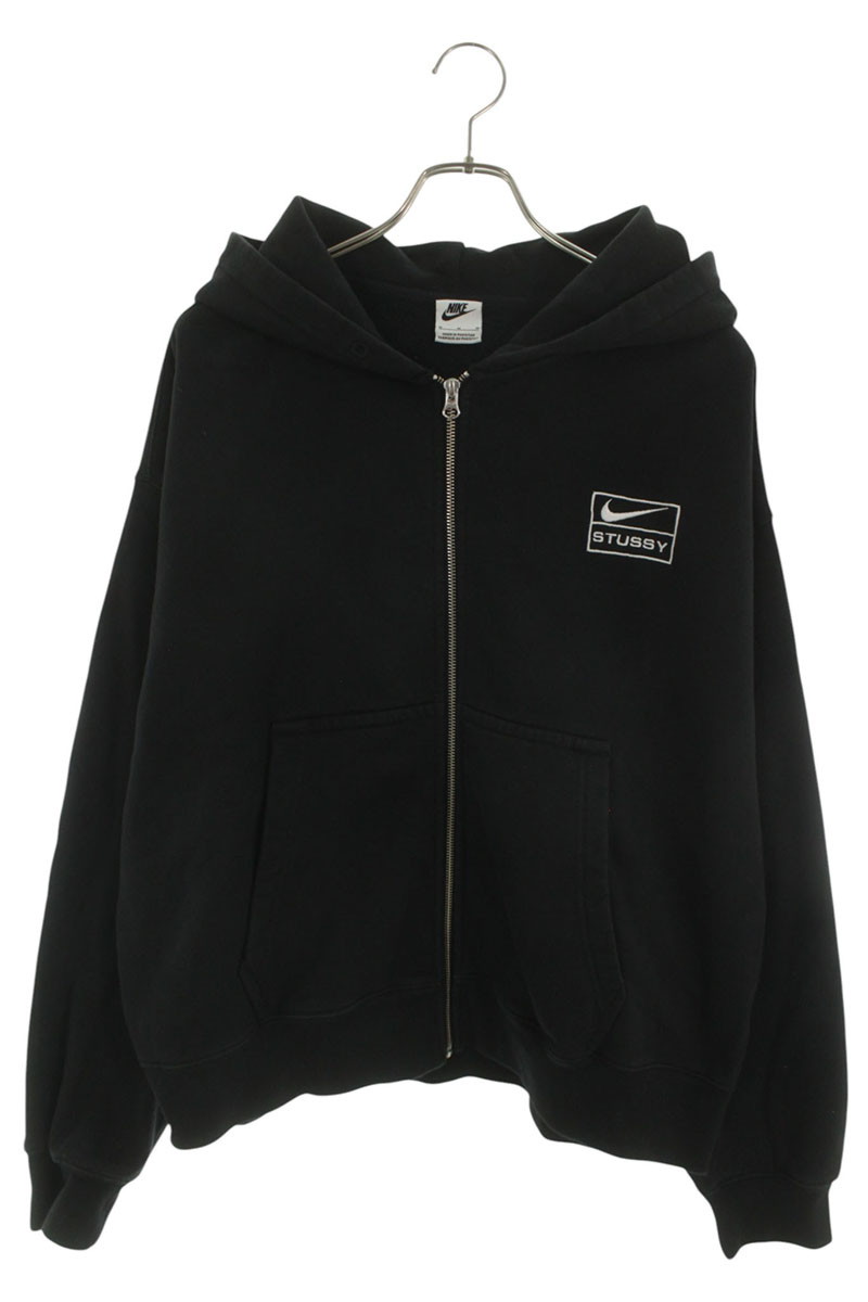 ナイキ NIKE ×ステューシー STUSSY サイズ:M FA251202STY ロゴジップアップパーカー(ブラック)【107062】【BS99】【メンズ】【中古】bb459#rinkan*C|RINKAN