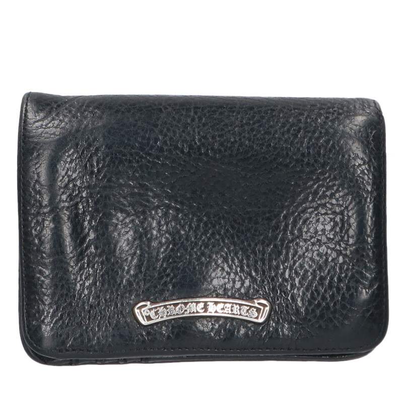 クロムハーツ Chrome Hearts　 JOEY ジョーイ レザーウォレット財布(ブラック&times;シルバー)【316062】【OS06】【小物】【中古】bb489#rinkan*C ｜RINKAN