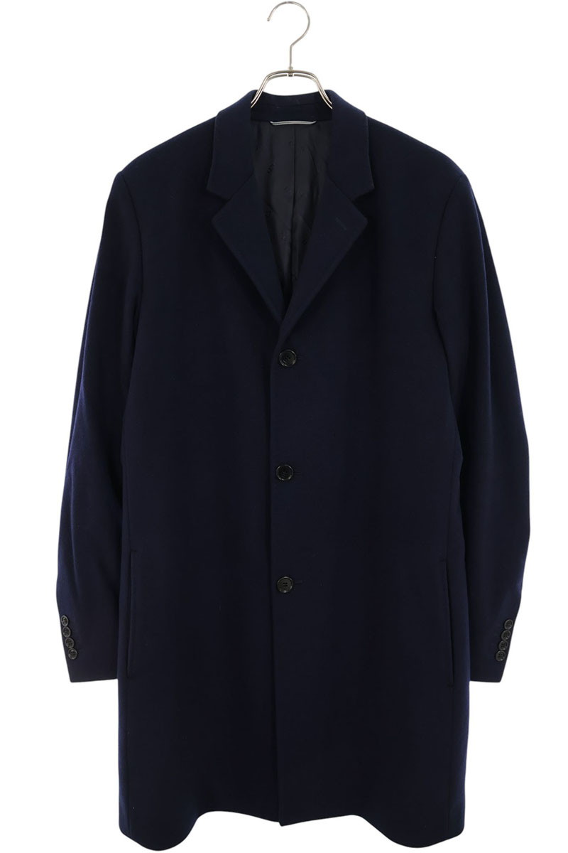 ディオール DIOR サイズ:48 433C344A3225 カシミアクラシックロングコート(ネイビー)【107062】【BS99】【メンズ】【中古】bb384#rinkan*B|RINKAN
