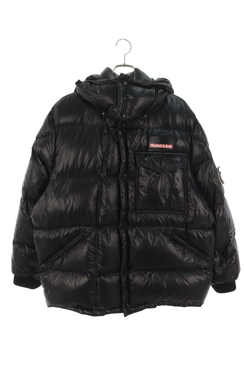モンクレールジーニアス Moncler Genius ×フラグメントデザイン fragment design サイズ:2 ANTHEM GIUBBOTTO ロゴワッペンナイロンダウンジャケット(ブラック)【107062】【BS99】【メンズ】【中古】bb187#rinkan*B|RINKAN