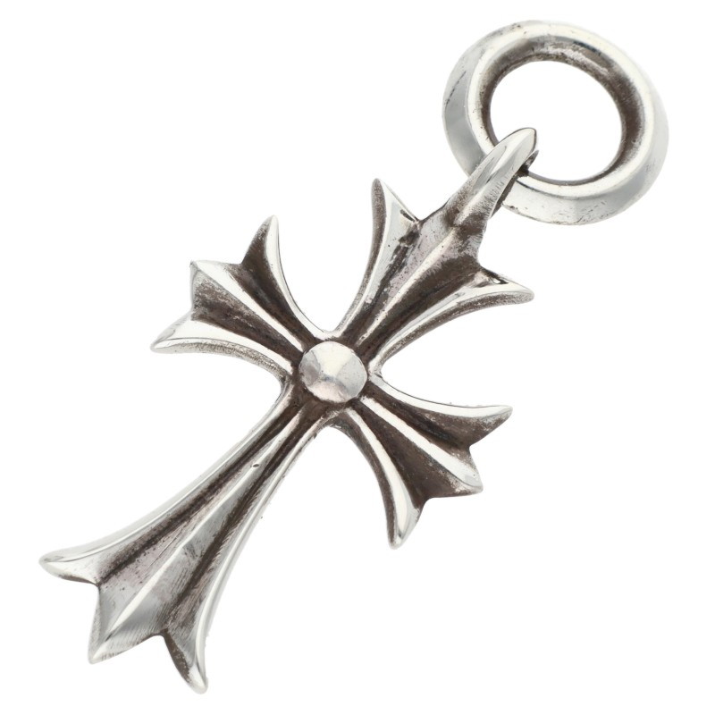 クロムハーツ Chrome Hearts TINY CH CROSS タイニーCHクロス チャーム シルバーネックレストップ(シルバー 3.11g)【126062】【HJ12】【小物】【中古】bb409#rinkan*B |RINKAN