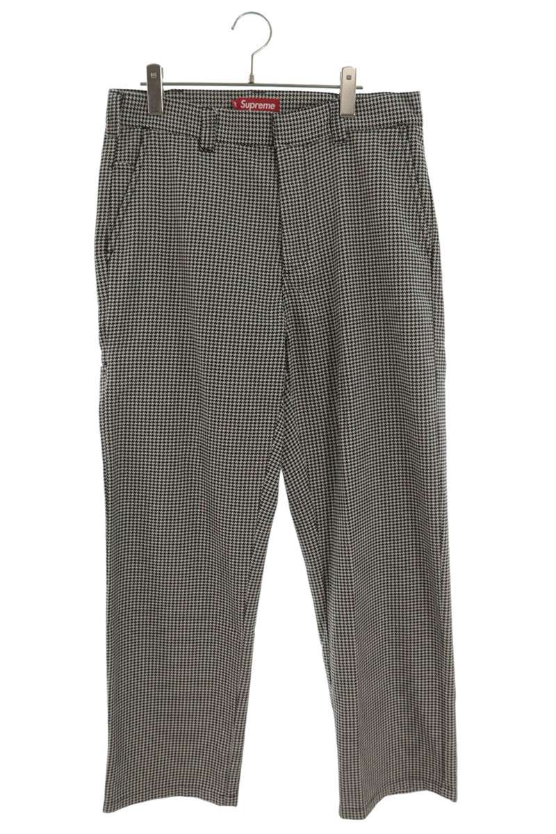 シュプリーム SUPREME サイズ:32インチ 25SS Work Pant ハウンドトゥースワークロングパンツ(グレー)【226062】【BS99】【メンズ】【中古】bb212#rinkan*S|RINKAN