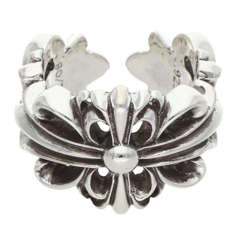 クロムハーツ Chrome Hearts　サイズ:13号 DBL FLRL CRS ダブルフローラルクロス シルバーリング(シルバー 14.99g)【226062】【GZ11】【小物】【中古】bb437#rinkan*B ｜RINKAN