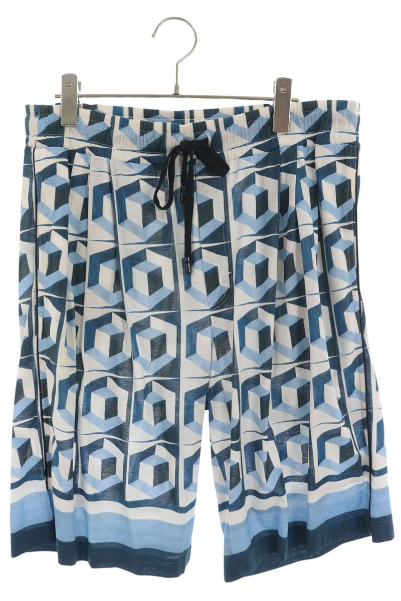 ドルチェアンドガッバーナ DOLCE & GABBANA サイズ:48 総柄ハーフパンツ(ブルー×ホワイト)【107062】【BS99】【メンズ】【中古】bb409#rinkan*B|RINKAN