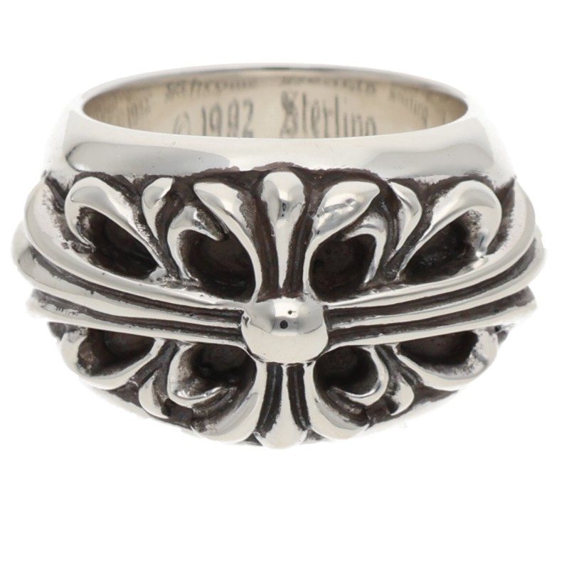 クロムハーツ Chrome Hearts サイズ:8号 FLRL CRS フローラルクロス シルバーリング(シルバー 14.5g)【626062】【OS06】【小物】【中古】bb359#rinkan*B|RINKAN