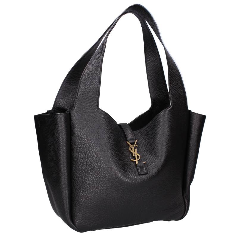 サンローランパリ SAINT LAURENT PARIS　 LE 5 7 BEA ル・サンカセット ベア 763435 YSLソフトディアスキントートバッグ(ブラック&times;ゴールド)【307062】【BS99】【小物】【中古】bb30#rinkan*A｜RINKAN 168,410円