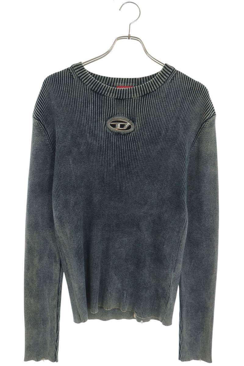 ディーゼル DIESEL　サイズ:S 0ANAH Dロゴクルーネックニット(インディゴ)【426062】【BS99】【メンズ】【中古】bb356#rinkan*B｜RINKAN