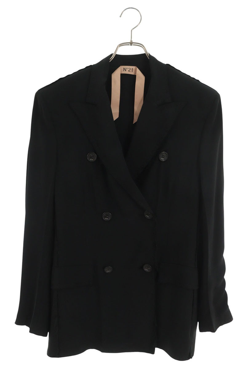 ヌメロヴェントゥーノ N゜21 サイズ:36 21SW-L012-5111 カットオフダブルブレストジャケット(ブラック)【426062】【BS99】【レディース】【中古】bb162#rinkan*B|RINKAN