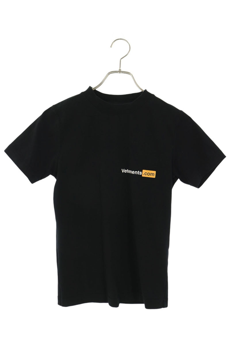 ヴェトモン VETEMENTS　サイズ:XS VETEMENTS.COMプリントTシャツ(ブラック)【107062】【BS99】【レディース】【中古】bb380#rinkan*B｜RINKAN