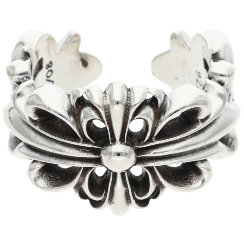 クロムハーツ Chrome Hearts　サイズ:10号 DBL FLRL CRS ダブルフローラルクロス シルバーリング(シルバー 10.31g)【926062】【FK04】【小物】【中古】bb455#rinkan*B｜RINKAN