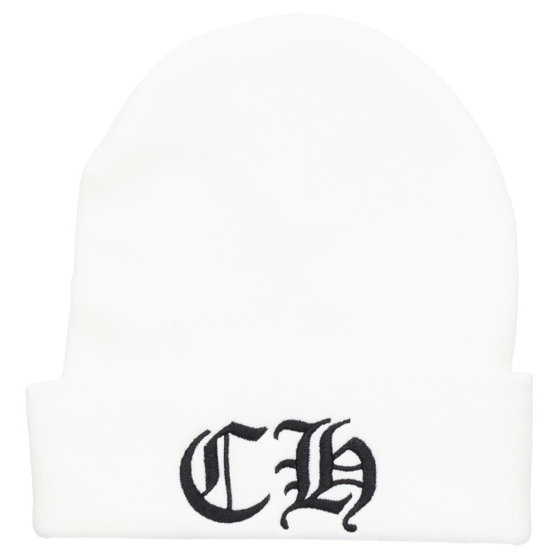 クロムハーツ Chrome Hearts サイズ:ONE SIZE ACRYLIC WATCH CAP アクリルワッチキャップ CHロゴ刺繍ビーニー(ホワイト)【526062】【GZ11】【小物】【中古】bb437#rinkan*A|RINKAN