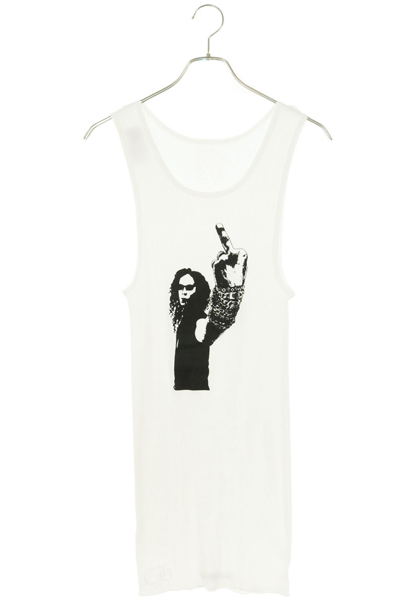 クロムハーツ Chrome Hearts　サイズ:L RIB TANK リチャードスタークプリントタンクトップ(ホワイト)【626062】【GZ11】【メンズ】【中古】bb437#rinkan*S｜RINKAN