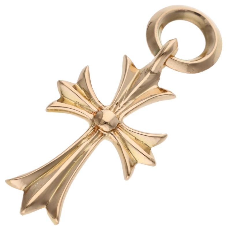 クロムハーツ Chrome Hearts　 22K TINY CH CROSS タイニーCHクロス ゴールドネックレストップ(イエローゴールド 5.72g)【926062】【OS06】【小物】【中古】bb379#rinkan*B ｜RINKAN