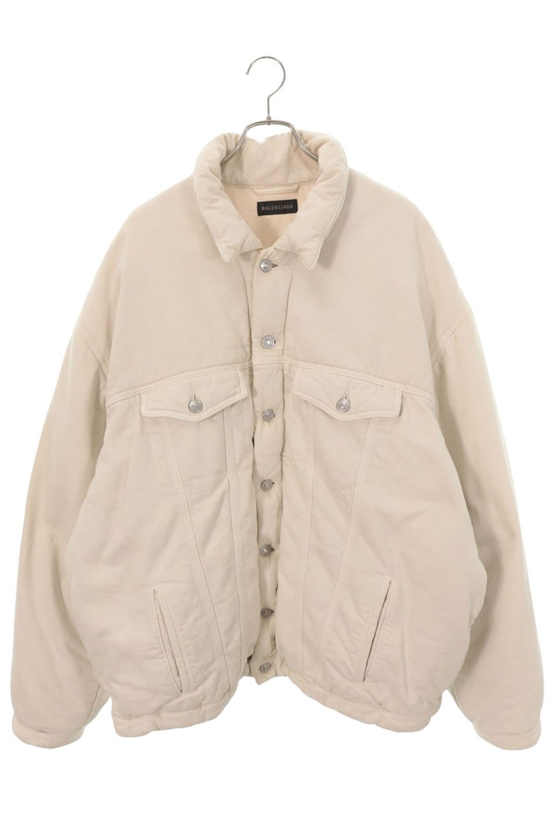 バレンシアガ BALENCIAGA　サイズ:44 681689 TNW03 オーバーサイズパデッドデニムブルゾン(オフホワイト)【826062】【BS99】【メンズ】【中古】bb356#rinkan*B｜RINKAN