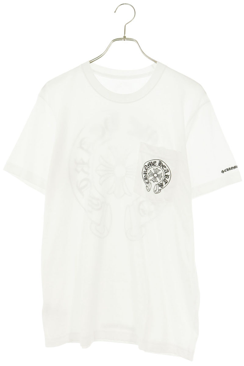 クロムハーツ Chrome Hearts サイズ:M CH T-SHRT 1 バックホースシュープリントTシャツ(ホワイト)【826062】【SJ02】【メンズ】【中古】bb415#rinkan*S|RINKAN