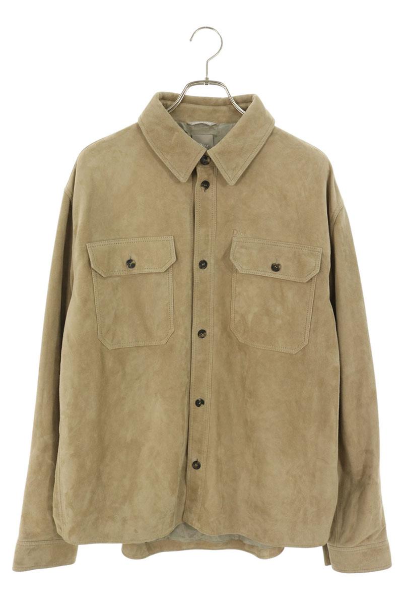 ディオール DIOR サイズ:50 683L578A0020 フロントロゴスエードシャツブルゾン(ベージュ)【926062】【SS13】【メンズ】【中古】bb420#rinkan*A|RINKAN
