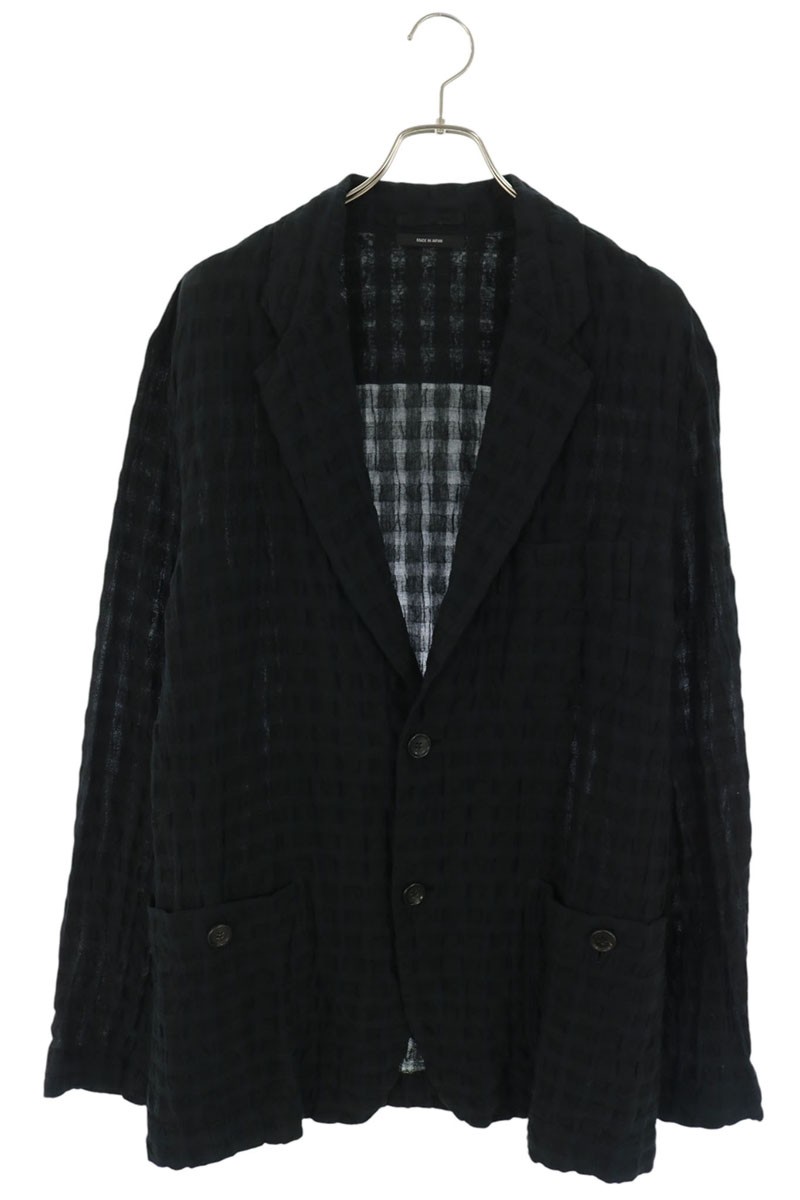 イッセイミヤケ ISSEY MIYAKE サイズ:4 ME96-FD125 リネンテーラードジャケット(ブラック)【207062】【BS55】【メンズ】【中古】bb297#rinkan*B |RINKAN