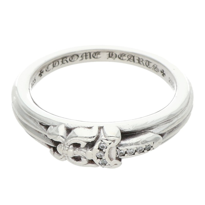 クロムハーツ Chrome Hearts サイズ:18号 BABY CLSC P D ベイビークラシックダガー PAVEダイヤ シルバーリング(シルバー×クリア 5.75g)【207062】【SS07】【小物】【中古】bb377#rinkan*B |RINKAN