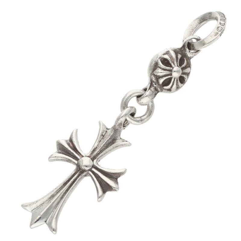 クロムハーツ Chrome Hearts　 1B TNY CH CRS 1ボールタイニーCHクロス チャーム シルバーネックレストップ(シルバー 6.67g)【207062】【GZ11】【小物】【中古】bb411#rinkan*B ｜RINKAN