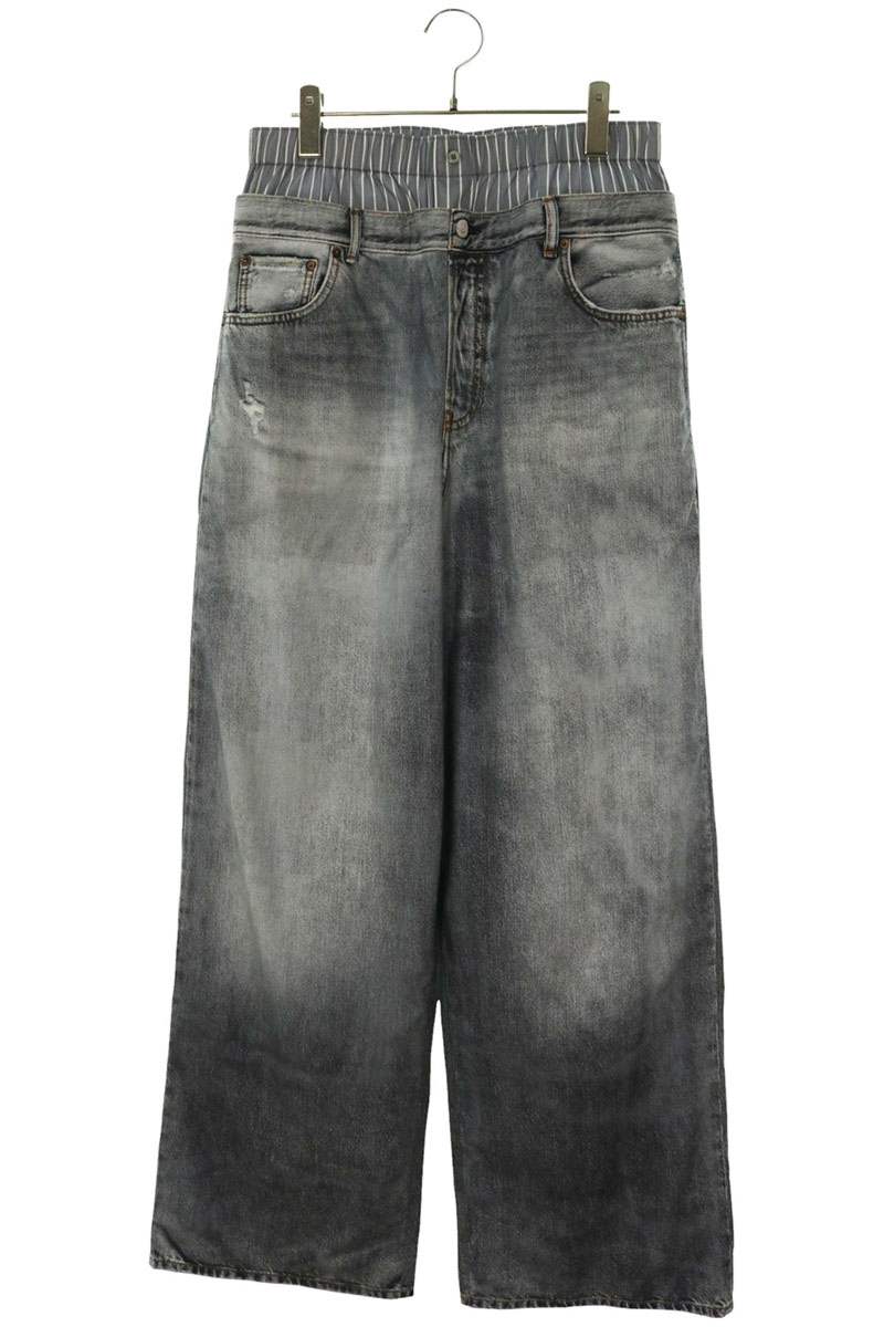 アクネストゥディオズ ACNE STUDIOS サイズ:36 FN-WN-TROU001416 レイヤード転写プリントロングパンツ(ブルー調)【107062】【SB01】【メンズ】【レディース】【中古】bb127#rinkan*B|RINKAN