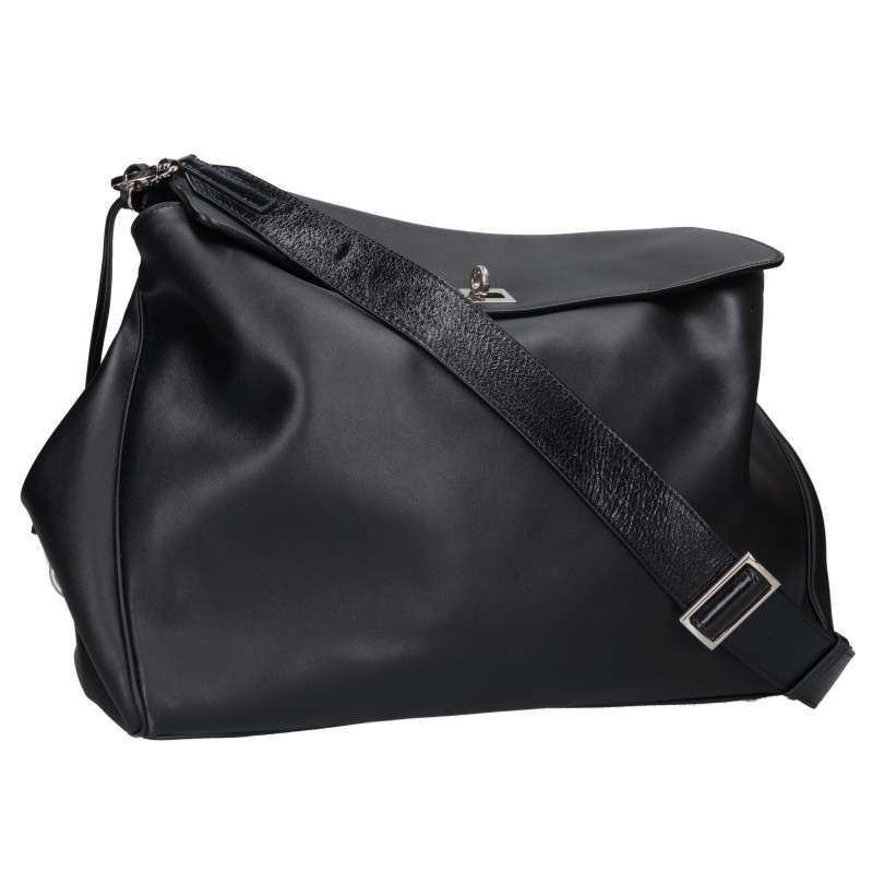 バレンシアガ BALENCIAGA 821887 RODEO LARGE ロデオラージ 2WAYレザーショルダーバッグ(ブラック×シルバー)【207062】【SB01】【小物】【中古】bb356#rinkan*B |RINKAN