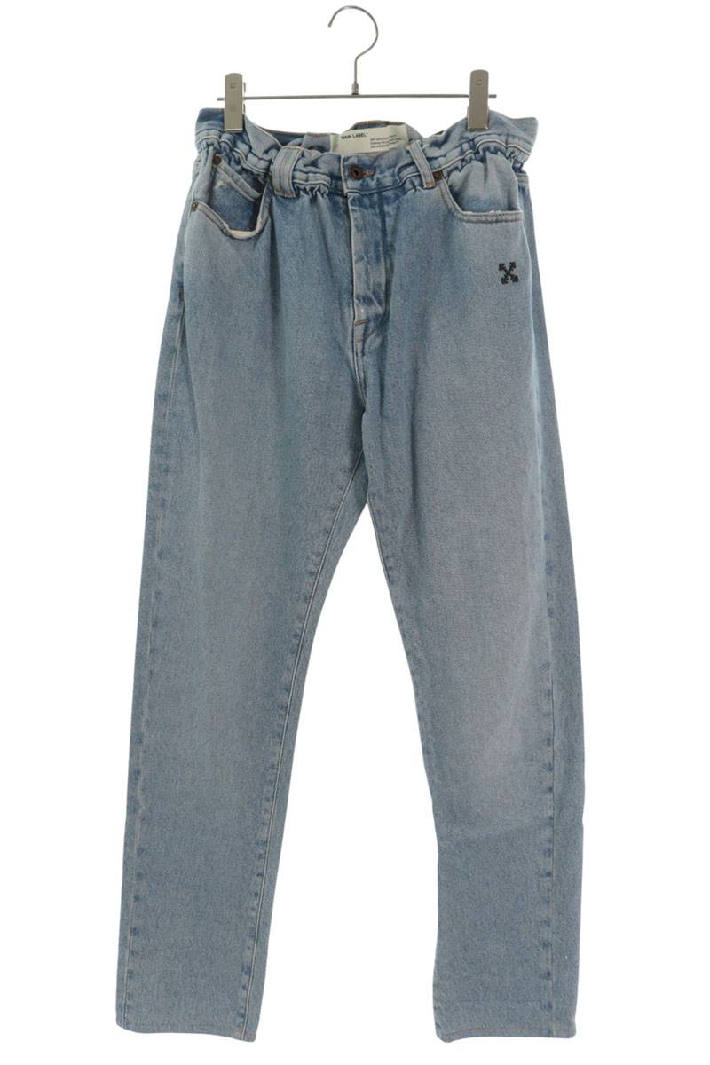 オフホワイト OFF-WHITE　サイズ:31 OMYA050F19386024 プリントデザインデニムパンツ(インディゴ)【507062】【BS99】【メンズ】【中古】bb420#rinkan*B｜RINKAN