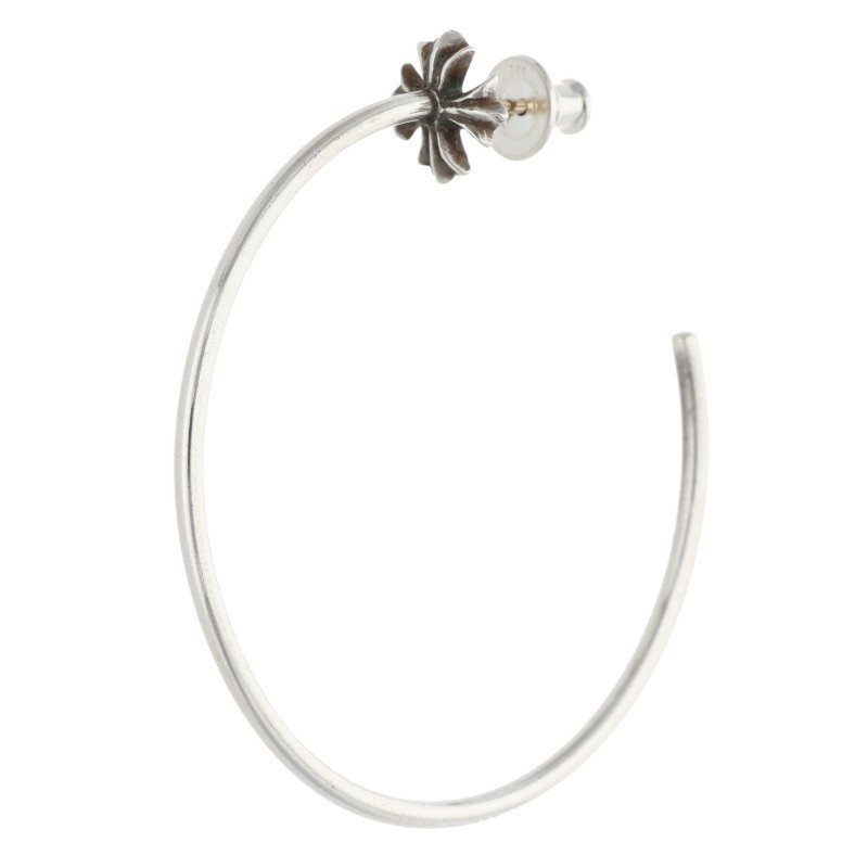クロムハーツ Chrome Hearts HOOP CH PLS CHプラスフープ シルバーピアス(シルバー 2.86g)【507062】【SJ02】【小物】【中古】bb459#rinkan*B|RINKAN