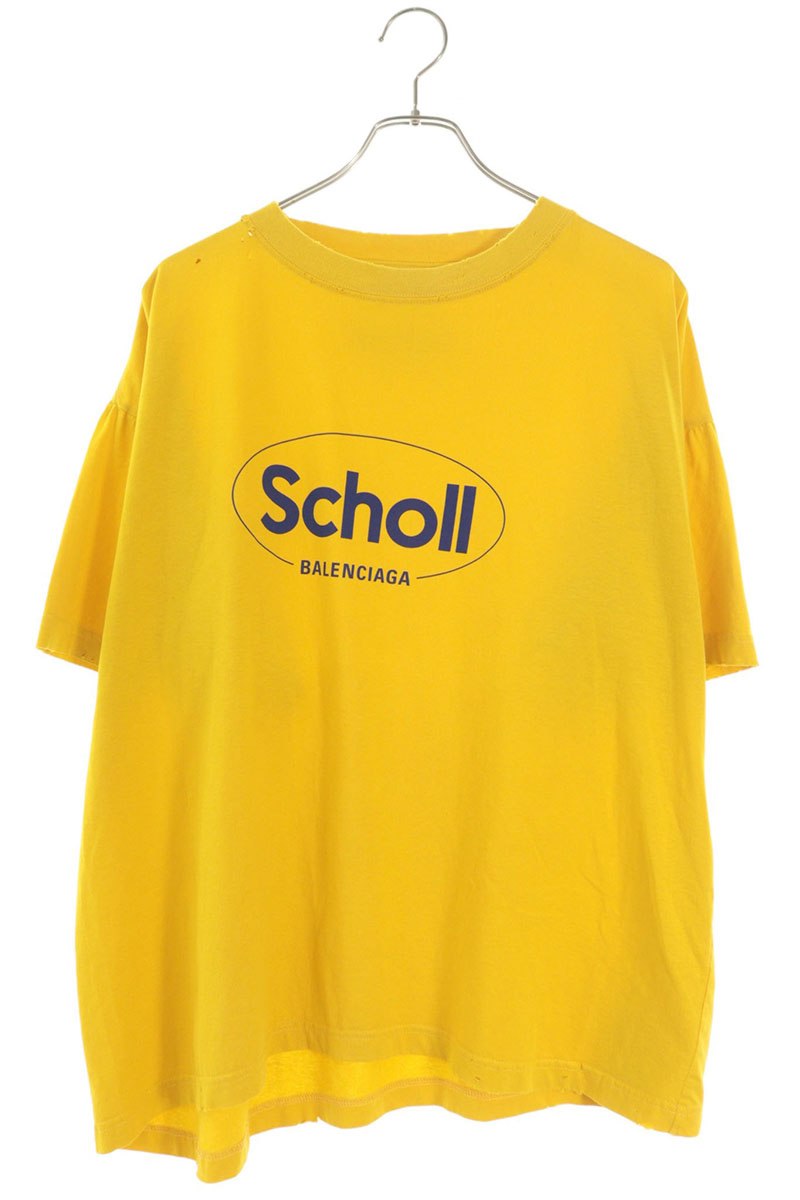 バレンシアガ BALENCIAGA　サイズ:M 826346 TSVT3 SchollプリントTシャツ(イエロー)【607062】【SS13】【メンズ】【中古】bb315#rinkan*B ｜RINKAN