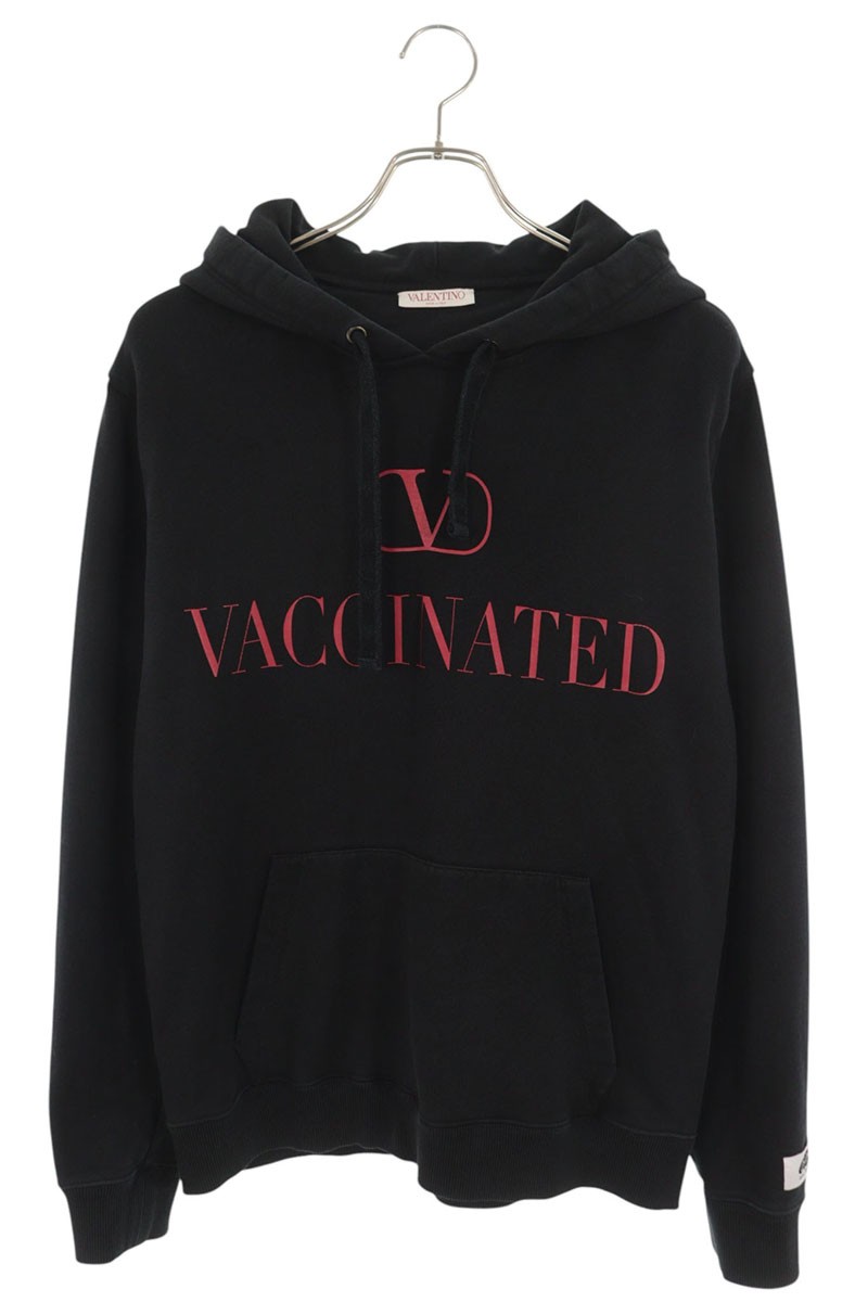ヴァレンティノ VALENTINO ×クロニ— CLONEY サイズ:M XV3MF22D8DL ロゴプリントパーカー(ブラック)【607062】【BS99】【メンズ】【中古】bb295#rinkan*B|RINKAN