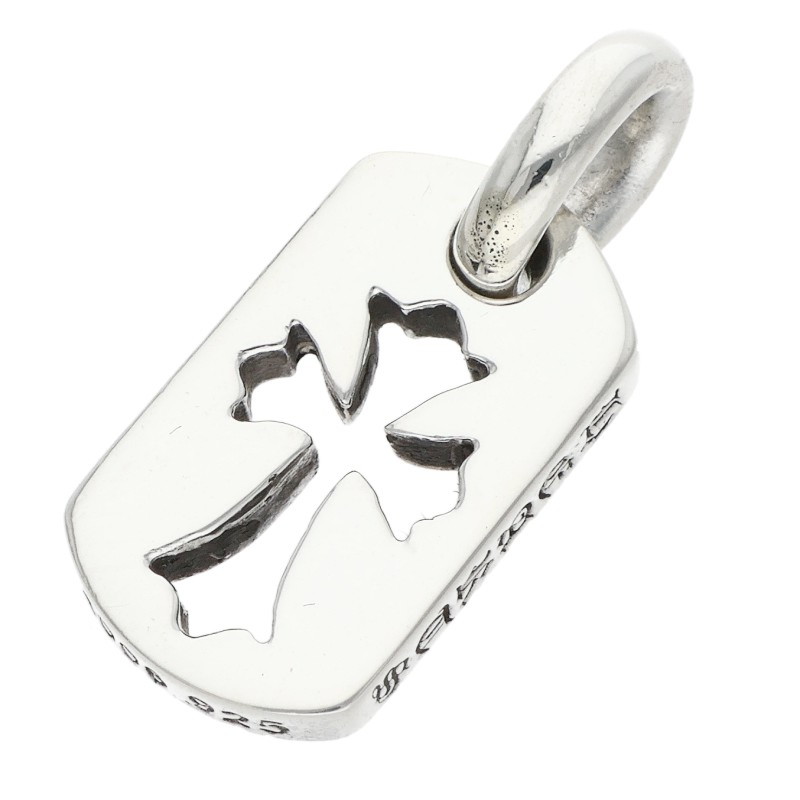クロムハーツ Chrome Hearts　 DT TNY CO CRS タイニーカットアウトクロスドッグタグ チャーム シルバーネックレストップ(シルバー 3.08g)【807062】【SJ02】【小物】【中古】bb339#rinkan*B｜RINKAN 156,706円