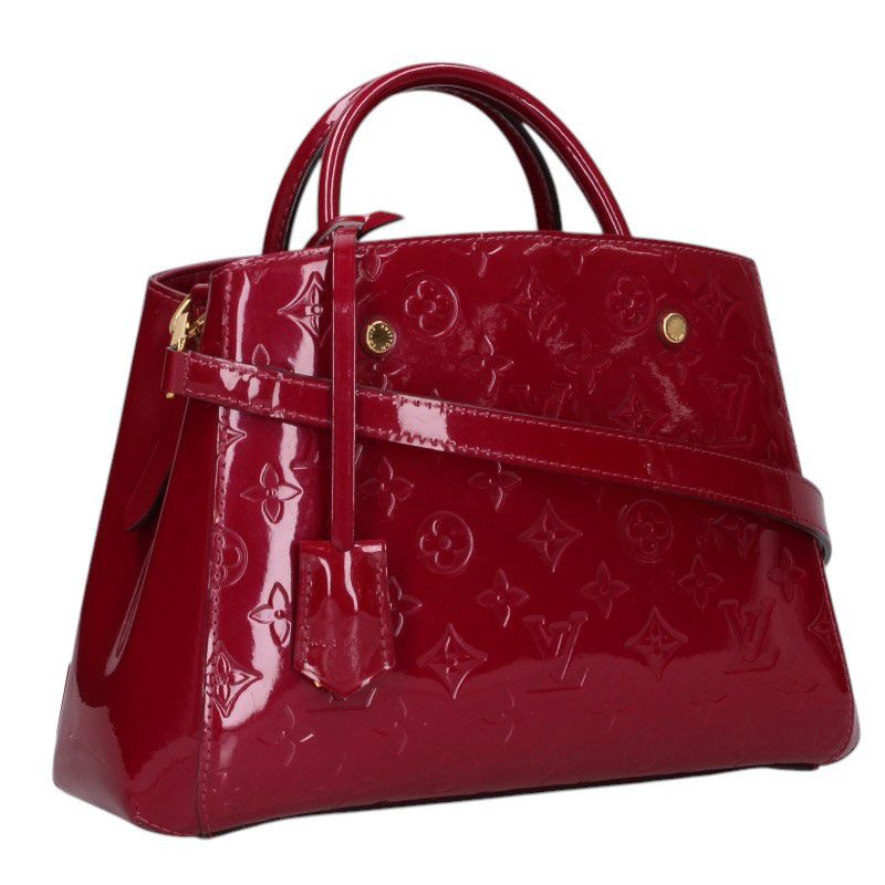 ルイヴィトン LOUISVUITTON M50172 ヴェルニ モンテーニュBB パテントモノグラムハンドバッグ(レッド)【117062】【BS99】【小物】【中古】bb205#rinkan*C|RINKAN