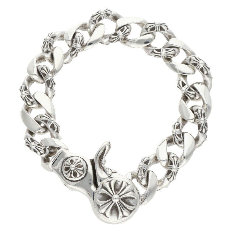 クロムハーツ Chrome Hearts　サイズ:15LINK FNCY CHN LNK ファンシーリンククリップ シルバーブレスレット(シルバー 121.37g)【517062】【NO05】【小物】【中古】bb78#rinkan*B｜RINKAN