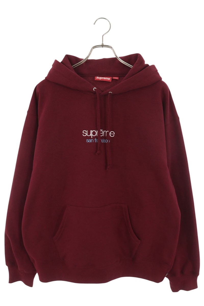 シュプリーム SUPREME　サイズ:L 25AW Classic Logo Shop Hooded Sweatshirt クラシックロゴパーカー(ボルドー)【117062】【BS99】【メンズ】【中古】bb177#rinkan*A｜RINKAN
