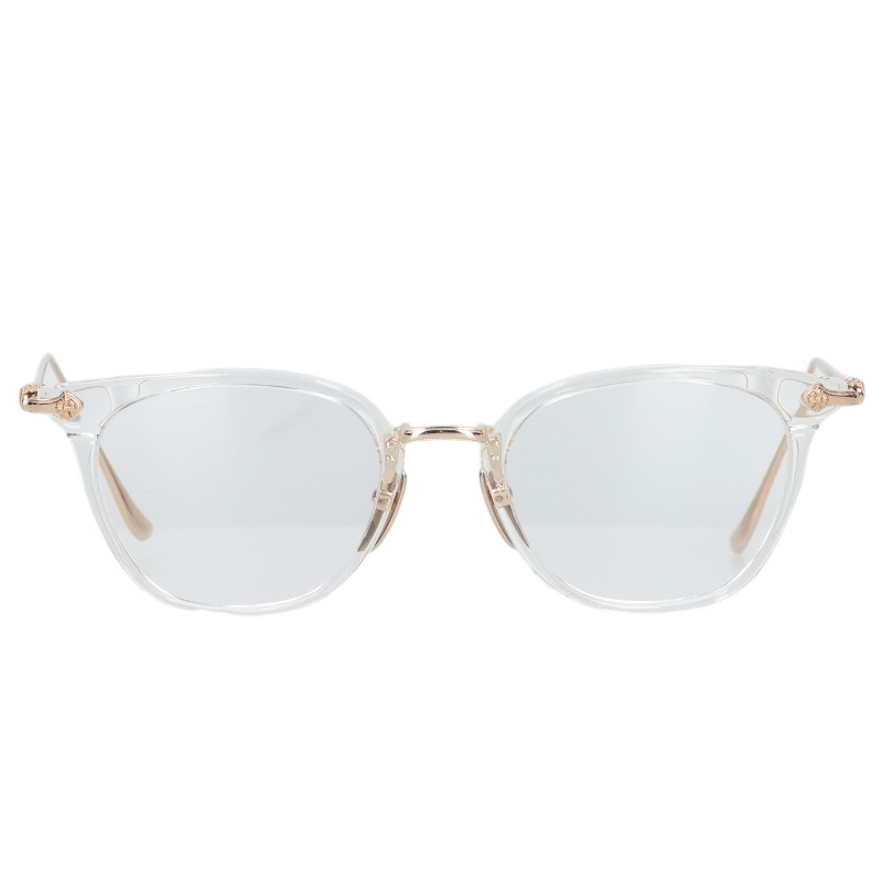クロムハーツ Chrome Hearts　サイズ:51□21-145 SHAGASS サイドクロステンプルウェリントン眼鏡((フレーム)クリア&times;ゴールド)【117062】【FK04】【小物】【中古】bb223#rinkan*B ｜RINKAN