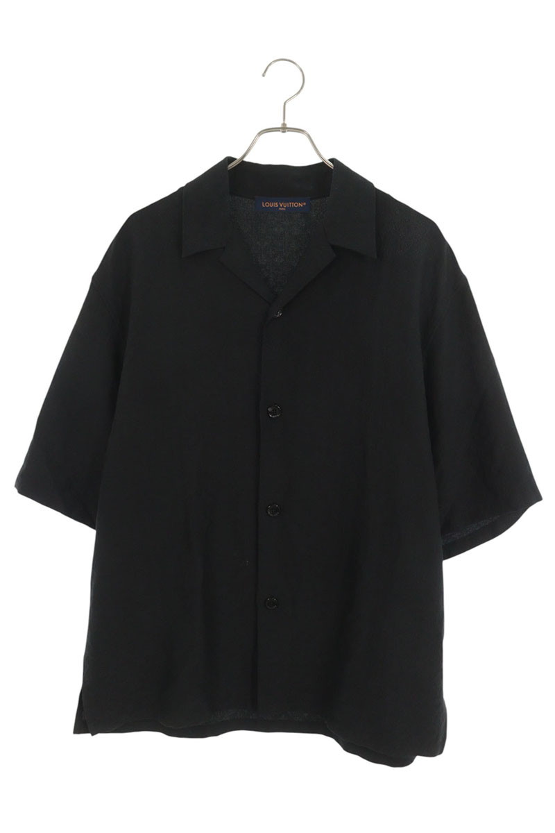 ルイヴィトン LOUISVUITTON　サイズ:M 25SS RM251MN ZO6 HSS51W ミニモノグラムシルクコットン半袖シャツ(ブラック)【907062】【SB01】【メンズ】【中古】bb87#rinkan*B｜RINKAN