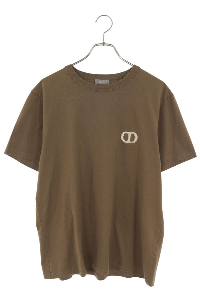 ディオール DIOR　サイズ:L 013J600A0677 CDアイコンプリントTシャツ(ブラウン)【117062】【OM10】【メンズ】【中古】bb127#rinkan*B｜RINKAN 30,445円