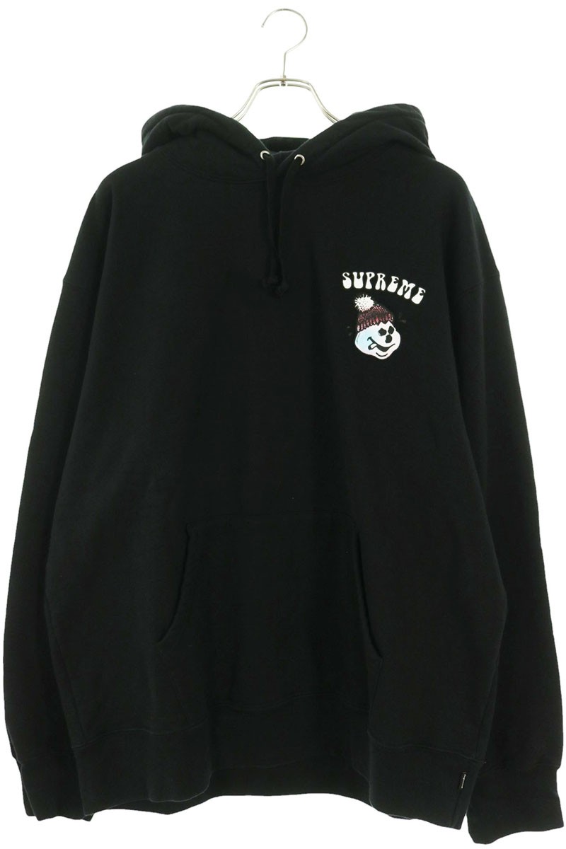 シュプリーム SUPREME サイズ:XL 21AW Snowman Hooded Sweatshirt スノーマンフーデッドプルオーバーパーカー(ブラック)【217062】【BS99】【メンズ】【中古】bb455#rinkan*B|RINKAN