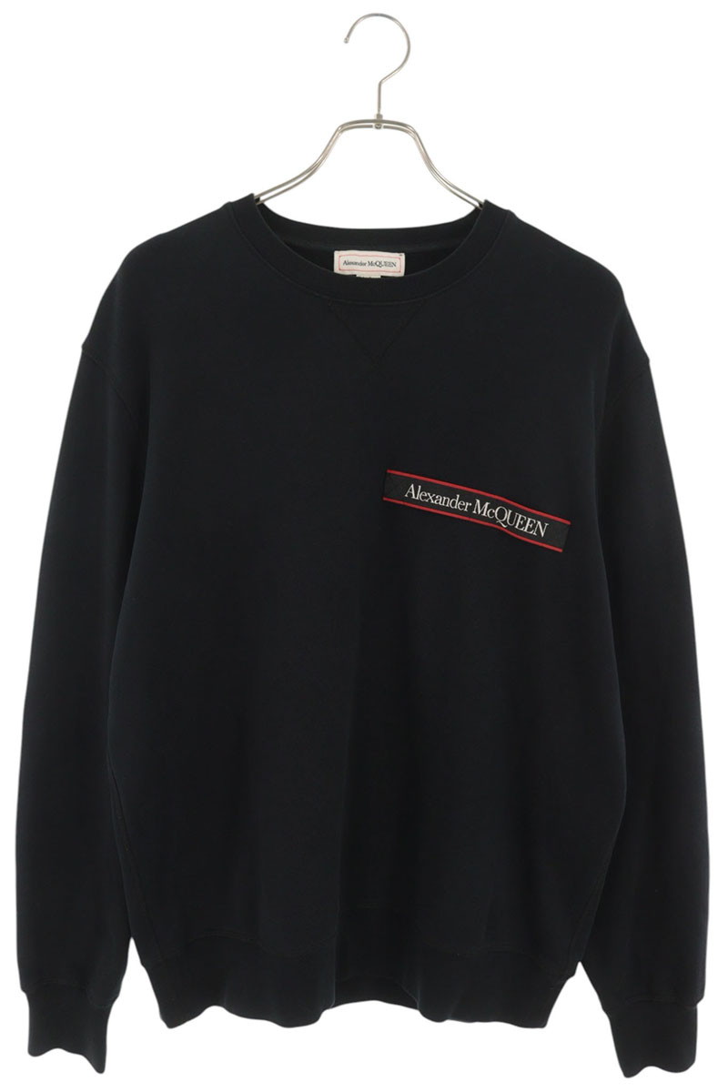 アレキサンダーマックイーン Alexander McQUEEN　サイズ:M 642663 ロゴ刺繍スウェット(ブラック)【317062】【BS99】【メンズ】【中古】bb443#rinkan*B ｜RINKAN