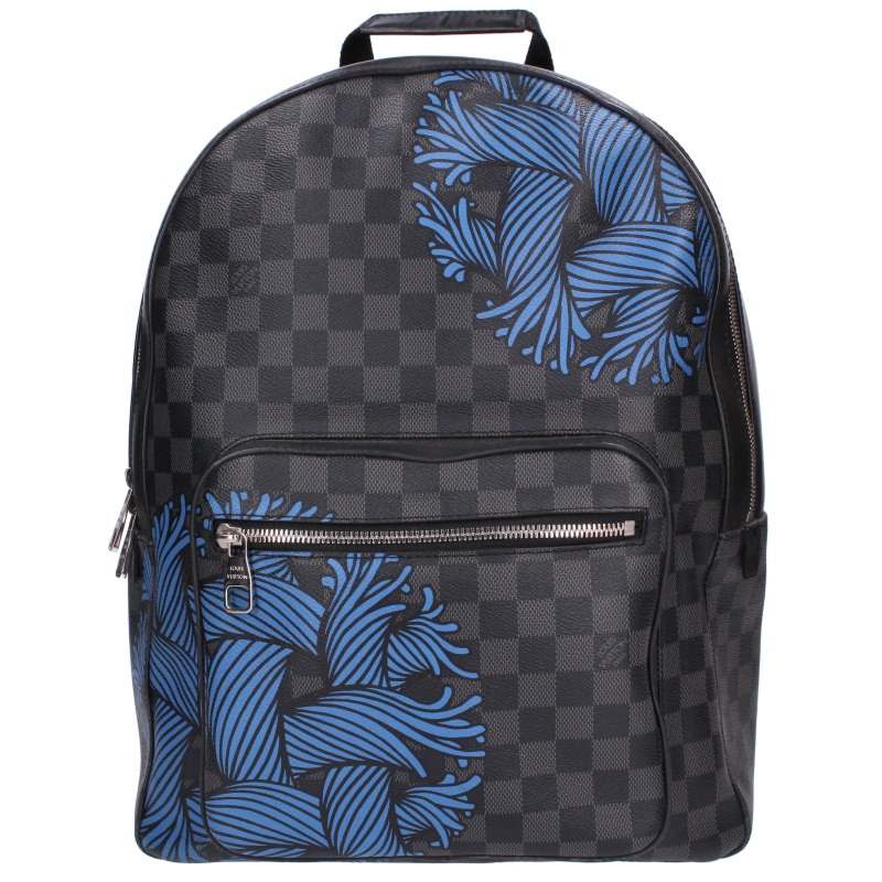 ルイヴィトン LOUISVUITTON　&times;クリストファーネメス Christopher Nemeth N41712 ジョシュ ダミエグラフィットバックパック(グレー&times;ブラック&times;ブルー)【317062】【BS99】【小物】【中古】bb30#rinkan*B ｜RINKAN 107,619円