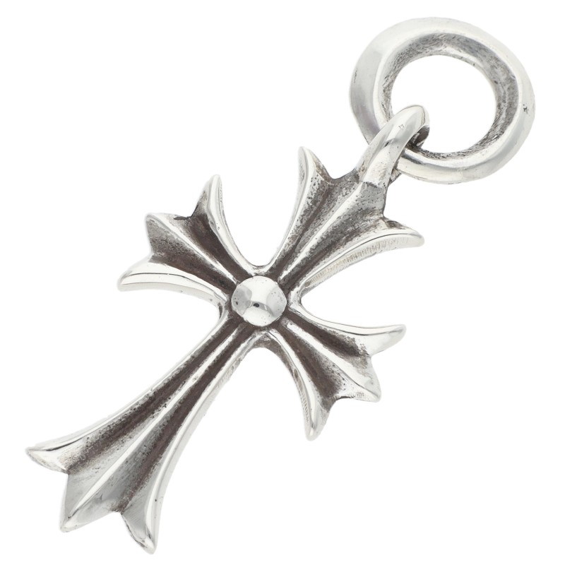 クロムハーツ Chrome Hearts TINY CH CROSS タイニーCHクロス チャーム シルバーネックレストップ(シルバー 3.45g)【117062】【HJ12】【小物】【中古】bb297#rinkan*B|RINKAN