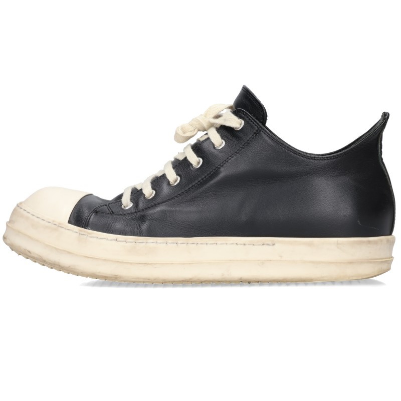 リックオウエンス Rick Owens　サイズ:44 RAMONES LOW ラモーンズレザーローカットスニーカー(ブラック&times;ホワイト)【017062】【SB01】【メンズ】【小物】【中古】bb356#rinkan*B｜RINKAN