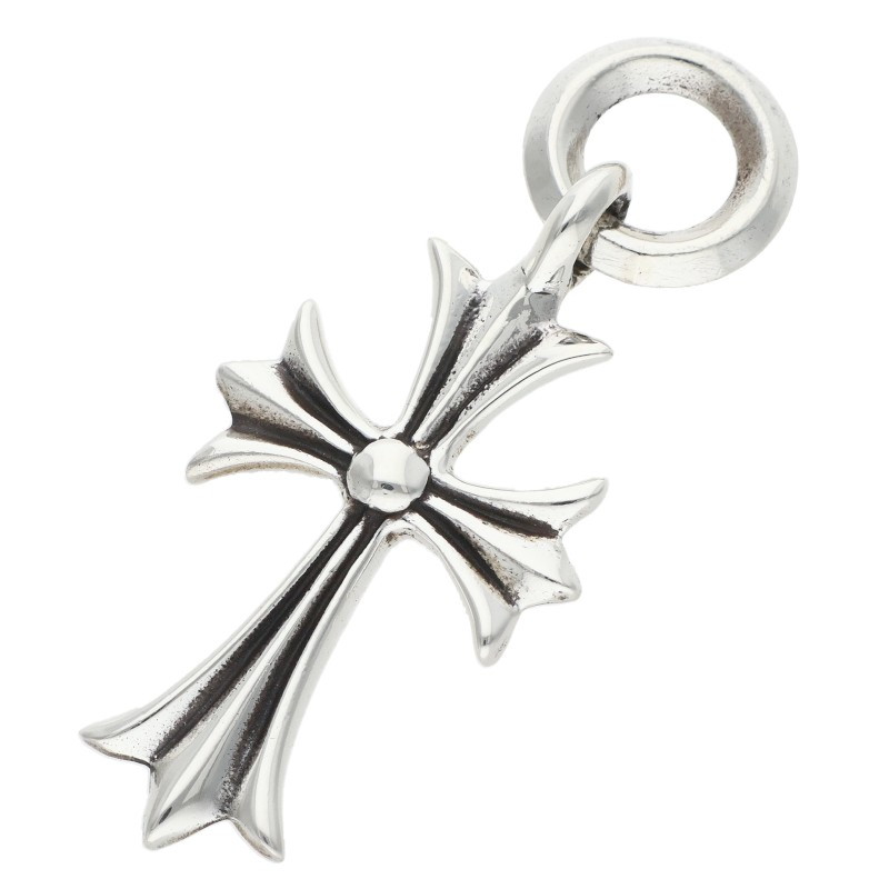 クロムハーツ Chrome Hearts TINY CH CROSS タイニーCHクロス チャーム シルバーネックレストップ(シルバー 3.37g)【127062】【OS06】【小物】【中古】bb297#rinkan*B|RINKAN
