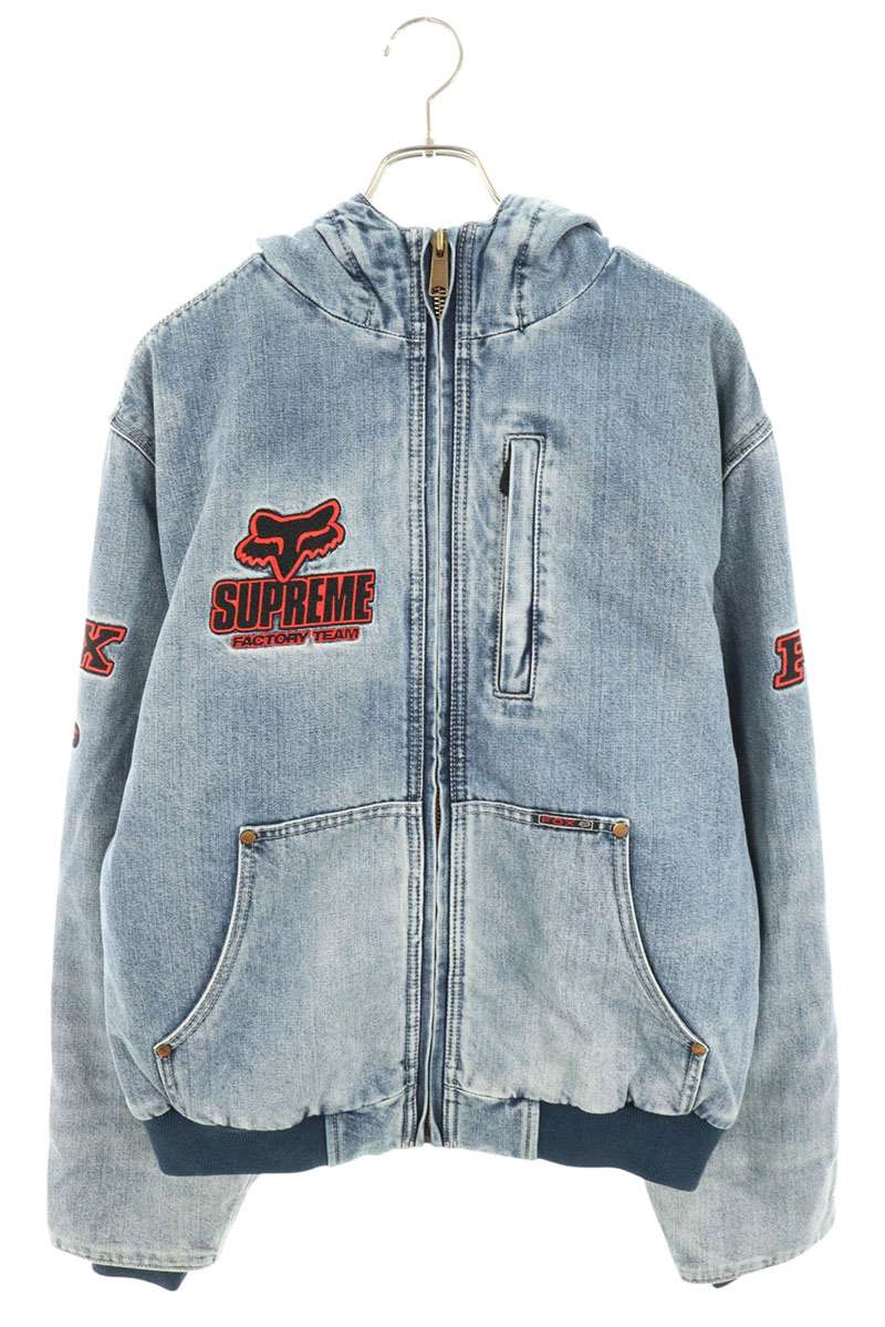 シュプリーム SUPREME　サイズ:M 25AW Fox Racing Hooded Work Jacket フォックスレーシングフードワークジャケットブルゾン(インディゴ)【217062】【BS99】【メンズ】【中古】bb51#rinkan*S｜RINKAN