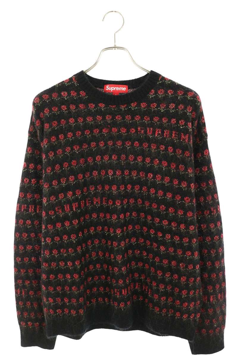 シュプリーム SUPREME サイズ:L 25AW Flowers Metallic Sweater フラワーメタリックニット(ブラック)【217062】【BS99】【メンズ】【中古】bb51#rinkan*S|RINKAN