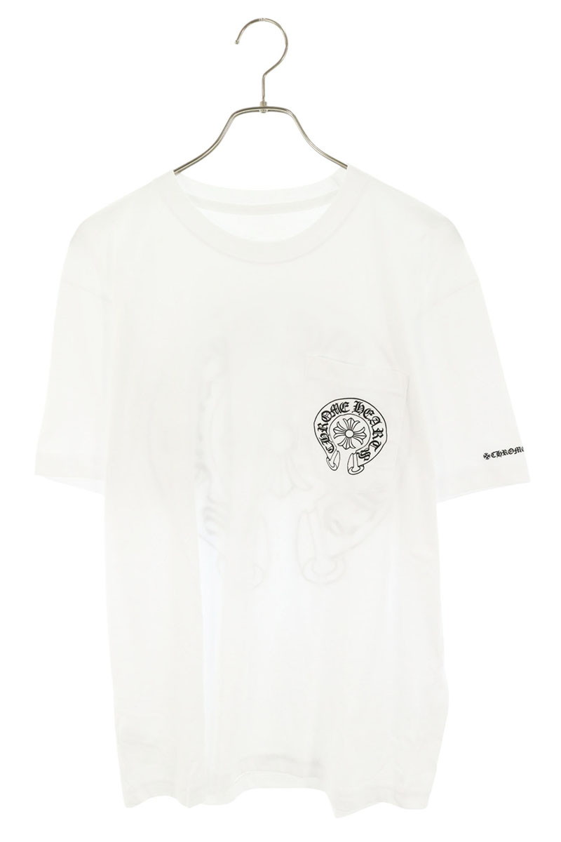 クロムハーツ Chrome Hearts　サイズ:L CH T-SHRT バックホースシュープリントTシャツ(ホワイト&times;ブラック)【317062】【OK15】【メンズ】【中古】bb450#rinkan*S｜RINKAN 169,268円
